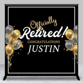 Lofaris Custom Gold Black Retirement Celebration Party Backdrop